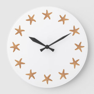Redondo Grande Estrella de Mar Azucarada, Reloj de Fondo Blanco