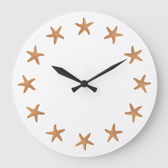 Redondo Grande Estrella de Mar Azucarada, Reloj de Fondo Blanco (Anverso)