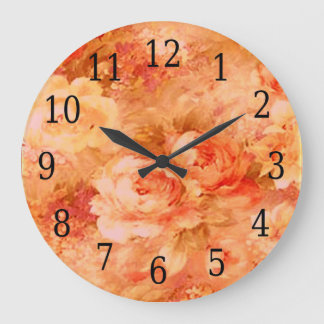 Redondo Grande Flor que pinta alrededor del reloj