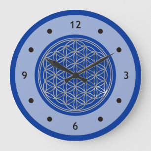 Redondo Grande FLORES DE LA VIDA - plata - reloj de cara Números