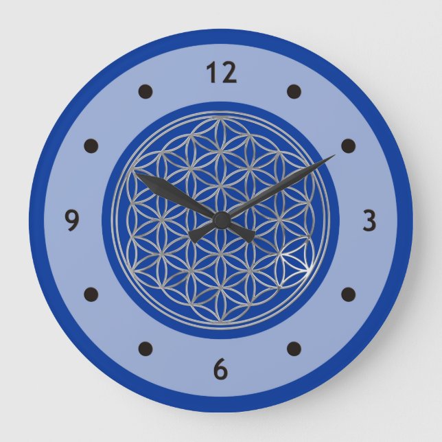 Redondo Grande FLORES DE LA VIDA - plata - reloj de cara Números (Anverso)