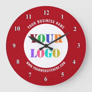 Redondo Grande Foto con logotipo de personalizado y reloj de pare