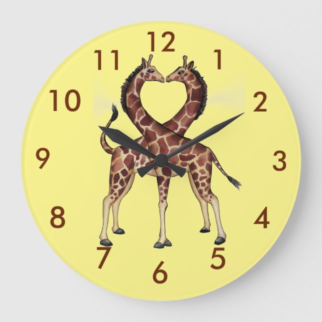 Redondo Grande Giraffe Reloj de amor (Anverso)