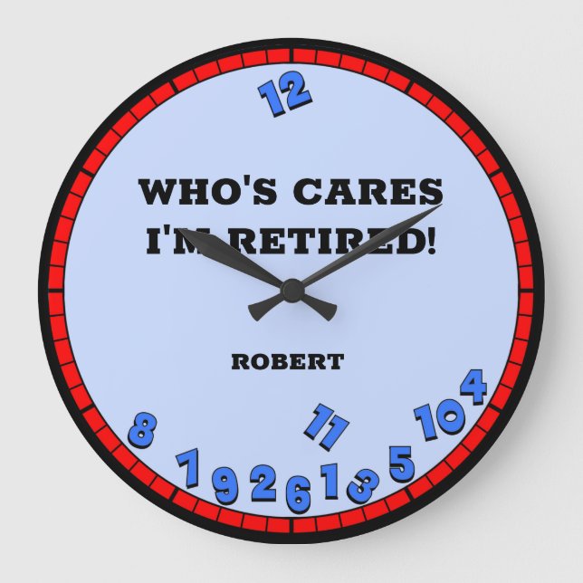 Redondo Grande Gran reloj de la Novedad retirada divertida (Anverso)