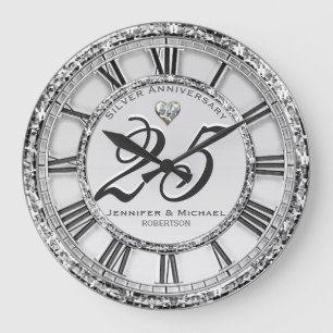 Redondo Grande Gran reloj en el 25° aniversario del Boda de Plata
