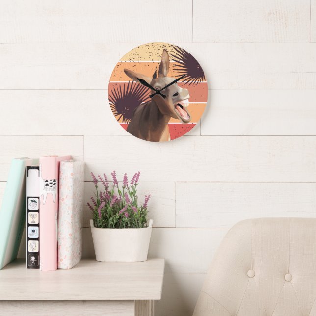 Redondo Grande Gritando el reloj de la pared del burro (Sala de lectura)