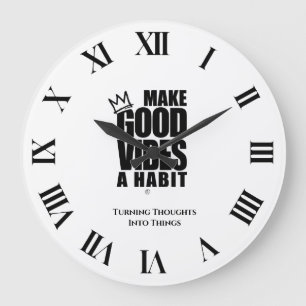 Redondo Grande HACER DE LOS BUENOS VIBOS UN HÁBITO   Reloj de par