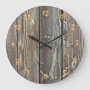 Redondo Grande Hermosa madera de aspecto auténtico - Reloj