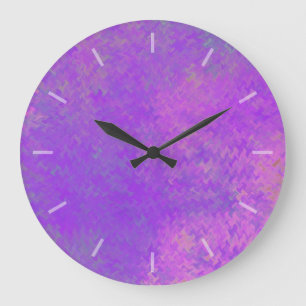 Redondo Grande Hermoso reloj de diseño violeta de papel enmarañad