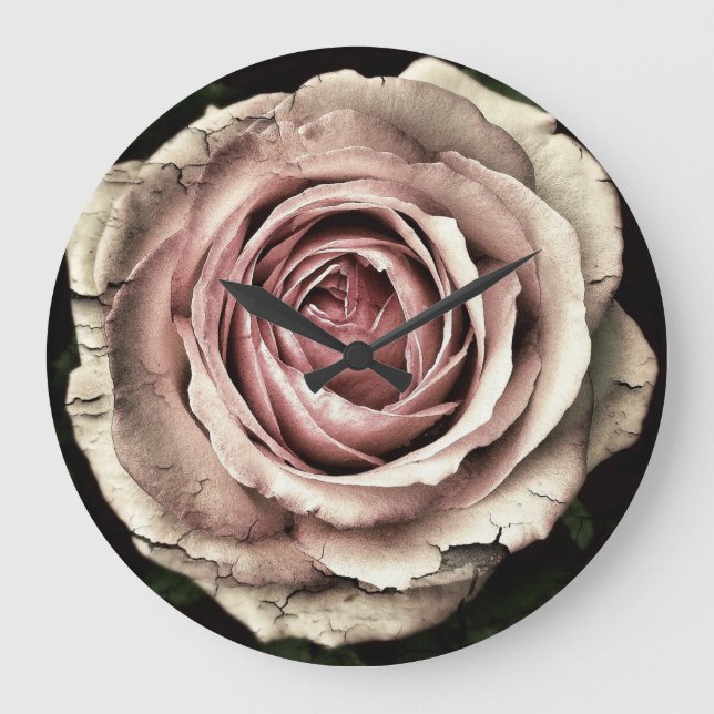 Redondo Grande Hermoso reloj rosa rosa rosa pálido (Anverso)