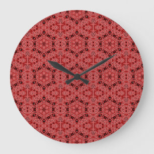 Redondo Grande hexágonos en el reloj rojo