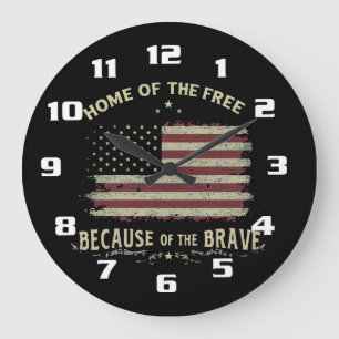 Redondo Grande Hogar Patriótico de la Libertad Reloj de grandes n