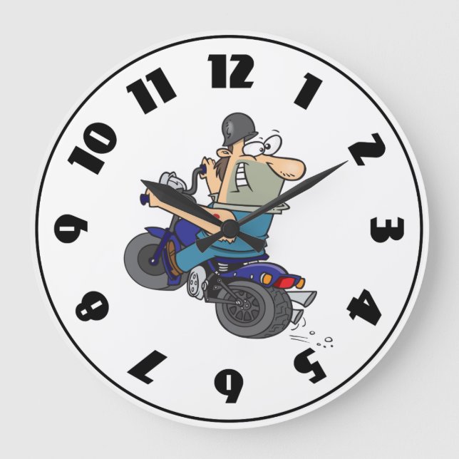 Redondo Grande Hombre personalizado En Un Reloj De Motocicleta (Anverso)