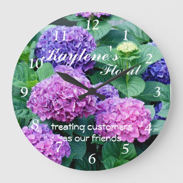 Redondo Grande Hydrangea 4511 Reloj - personalizar o personalizac (Anverso)