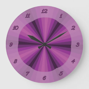 Redondo Grande Ilusión óptica reloj púrpura