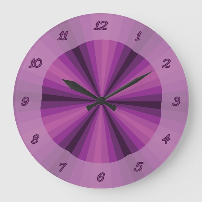 Redondo Grande Ilusión óptica reloj púrpura (Anverso)