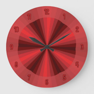 Redondo Grande Ilusión Óptica Reloj Rojo