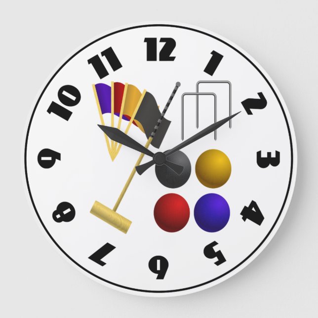 Redondo Grande Juego De Reloj De Croquet (Anverso)