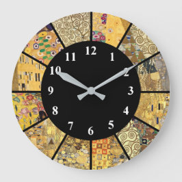 Redondo Grande Klimt Clock Famosos Patrones de Artistas Reloj de 