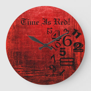 Redondo Grande ¡La Hora De Guay Es El Reloj De Muro Rojo!