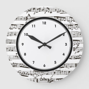 Redondo Grande La música blanco y negro observa el reloj con