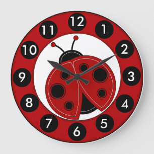 Redondo Grande "Ladybug Lil" RELOJ DEL MURO ACRÍLICO