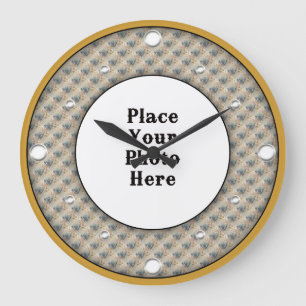 Redondo Grande Las mariposas enmarcan el reloj de la pared fotogr