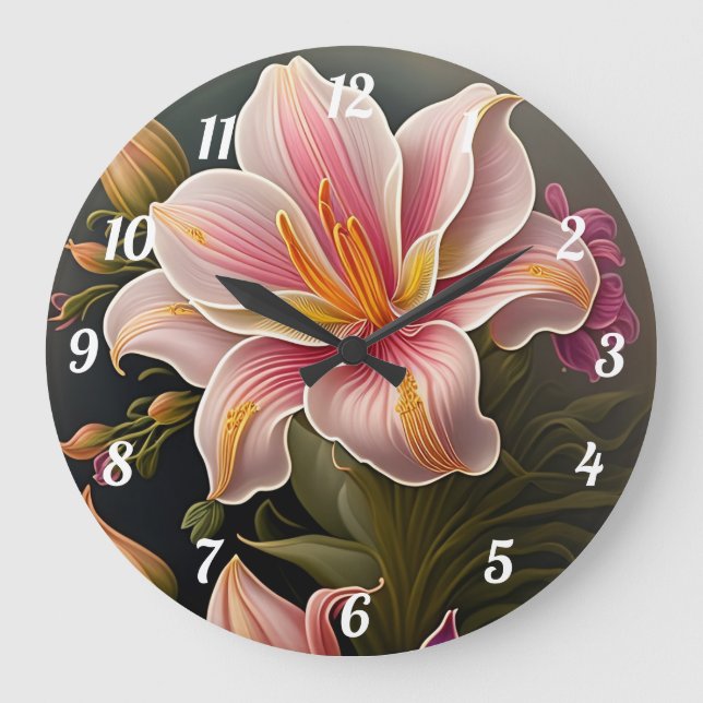 Redondo Grande Lilies Gran Reloj (Anverso)