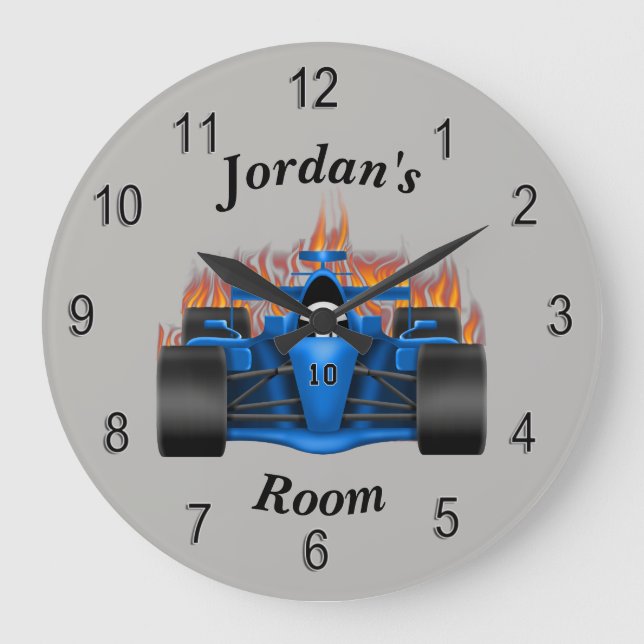 Redondo Grande Llamas del coche de carreras del reloj de los (Anverso)