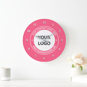 Redondo Grande Logo de la empresa y plantilla de reloj de texto s