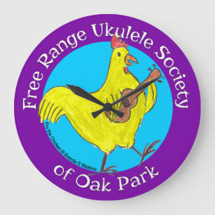 Redondo Grande Logotipo de la Sociedad Ukulele Libre de Reloj Par
