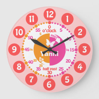 Redondo Grande Los chicas aprenden el reloj conocido anaranjado