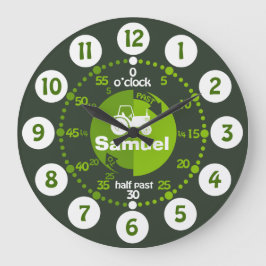 Redondo Grande Los chicos aprenden a decir hora reloj de tractor 