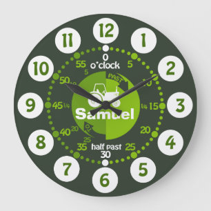 Redondo Grande Los chicos aprenden a decir hora reloj de tractor 