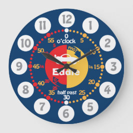 Redondo Grande Los niños aprenden a decir la hora reloj de autos 