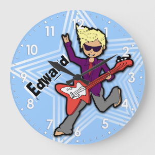 Redondo Grande Los niños llaman rock star guitarra niño reloj azu