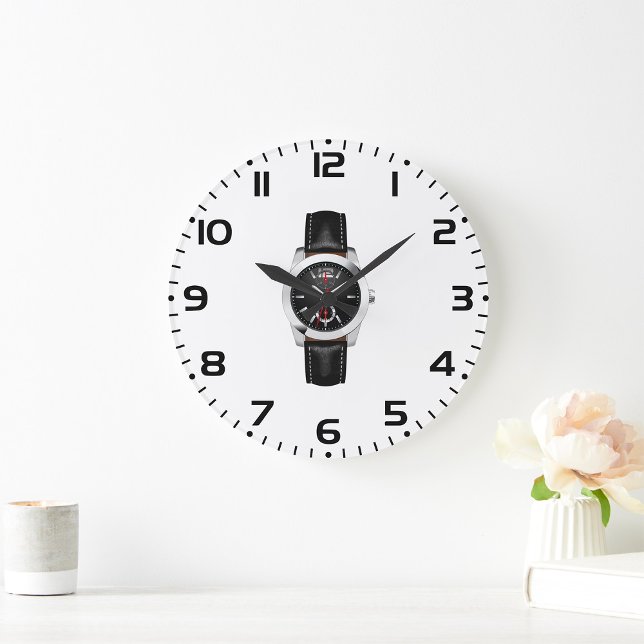 Redondo Grande Lujoso reloj de cronograma negro con estilo (Subido por el creador)