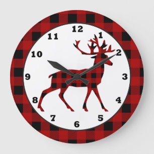 Redondo Grande Lumberjack Rústico reloj de decoración del hogar