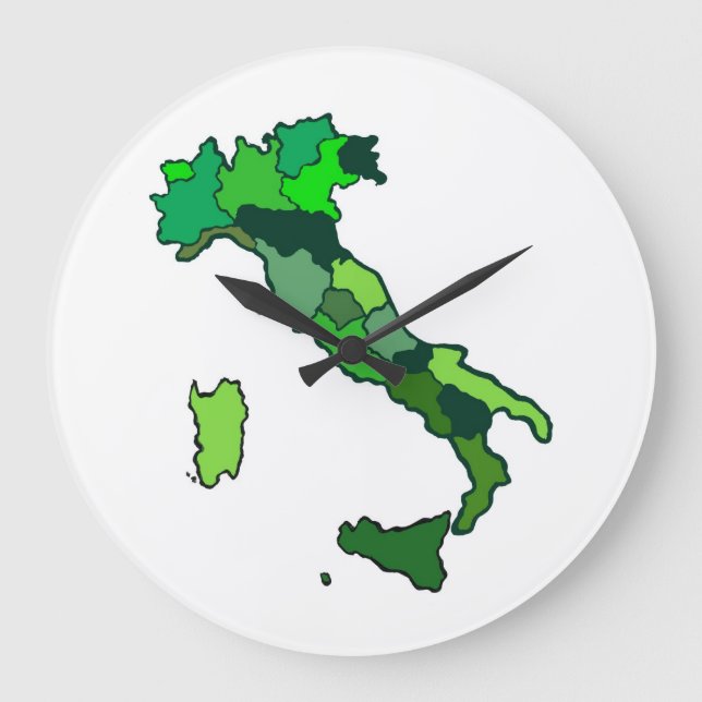 Redondo Grande Mapa del reloj de Italia (Anverso)