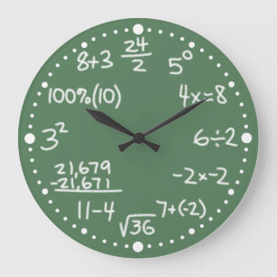 Redondo Grande Matemáticas Ecuaciones matemáticas Reloj con Minut