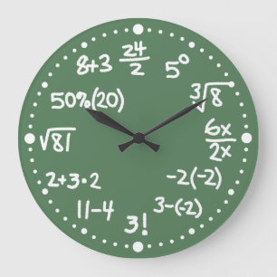 Redondo Grande Matemáticas Ecuaciones Matemáticas Reloj Versión D