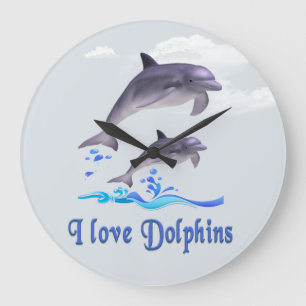Redondo Grande Me encanta el reloj de delfines