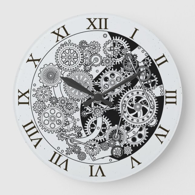 Redondo Grande Mecanismo de reloj esquemático con ruedas cognitiv (Anverso)