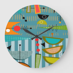 Redondo Grande Media Ovalación De Reloj Moderno De Mediados Del 