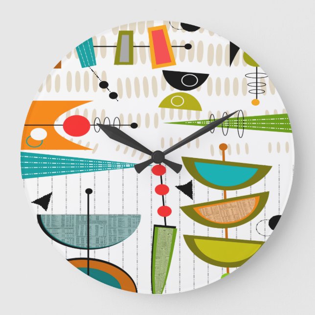 Redondo Grande Media Ovalación Del Reloj Moderno De Mediados Del  (Anverso)