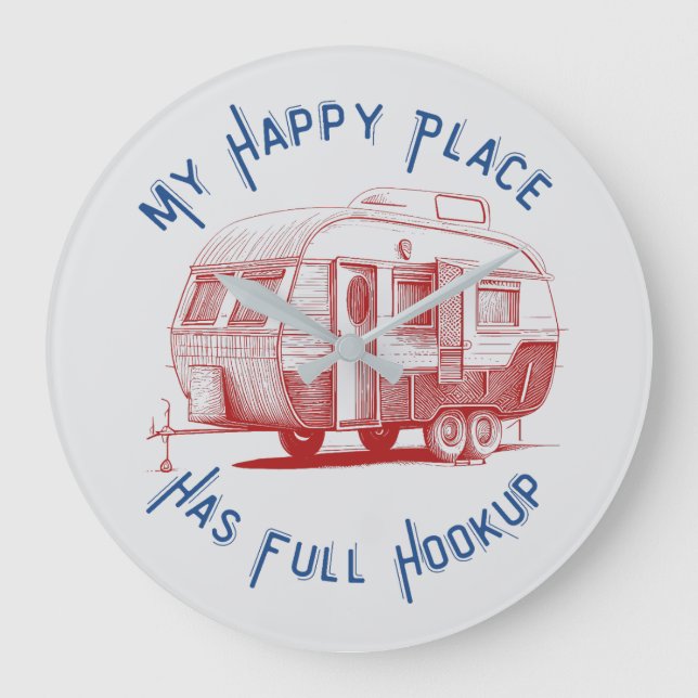 Redondo Grande Mi lugar feliz tiene reloj de conexión completo (Anverso)