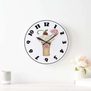 Redondo Grande Milkshake Con Un Reloj De Paraguas