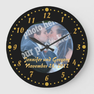 Redondo Grande Minutos de reloj de Boda de fotos de Personalizado