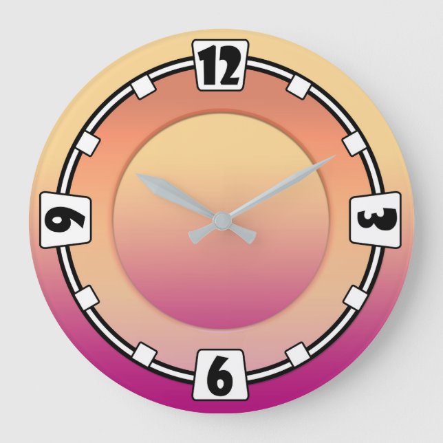 Redondo Grande Moderno, elegante, abstracto, decorativo, reloj (Anverso)