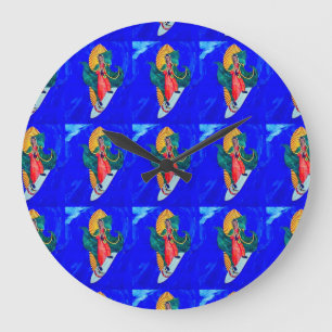 Redondo Grande monjas que practican surf en el reloj azul de la